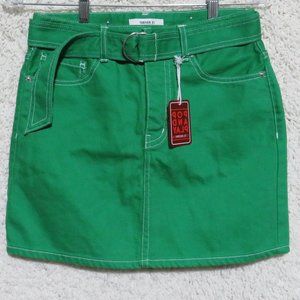 Forever 21*Women's Button Fly 1.5" Belted Multipocketed Pencil Jean Skirt~ Small